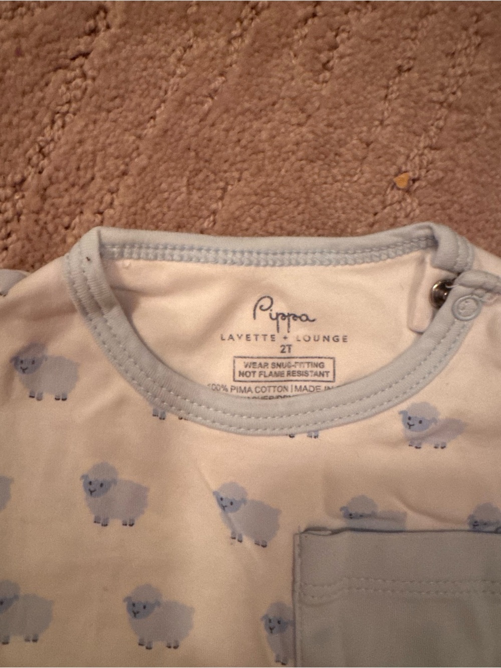 Lavette & Lounge Blue Sheep Print Kids Pajama Set